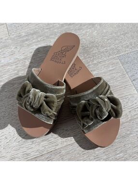 Ancient Greek Sandals Women's Velvet Knot Slide Sandals Size 37